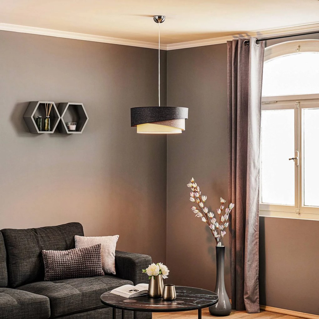 Euluna Kobo lampada a sospensione, grafite/grigio/bianco