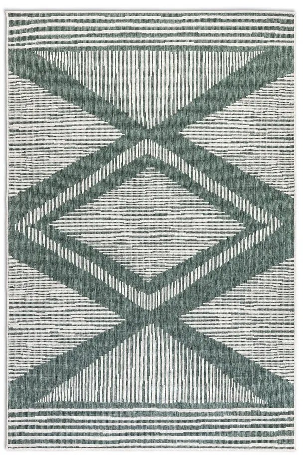Tappeto da esterno verde crema 80x150 cm Gemini - Elle Decoration
