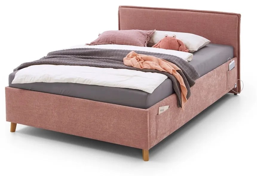 Letto per bambini rosa con contenitore 90x200 cm Fun - Meise Möbel