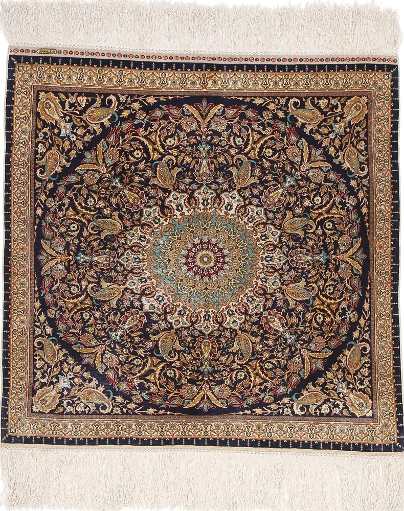 Hereke Tappeto orientale 90 x 90 Rosa (Tacchino) Annodato A Mano