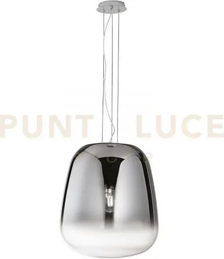 Lampadario a sospensione smoke cromo 1 luce attacco e27 45x150cm in...