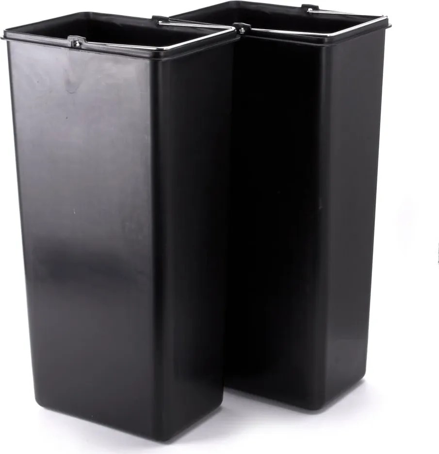 Cestino per la spazzatura color argento opaco in acciaio per raccolta differenziata/con pedale 2x20 l Tri Selectif – MSV