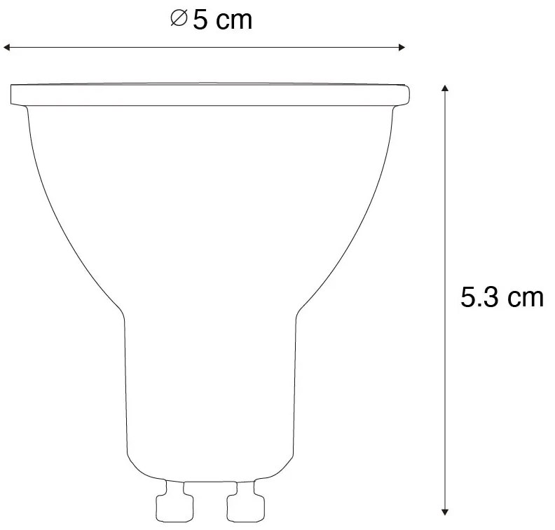 Set di 5 Lampadine LED GU10 dimmerabili 50mm a nido d'ape 6W 400 lm 3000K