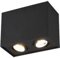 Plafoniera Interno Soffitto Cubo Nero 2 Spots Orientabili GU10 Biscuit GD Trio