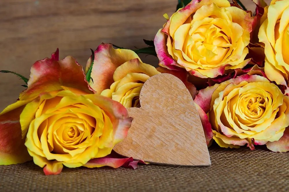 Carta da parati – Rose gialle di San Valentino