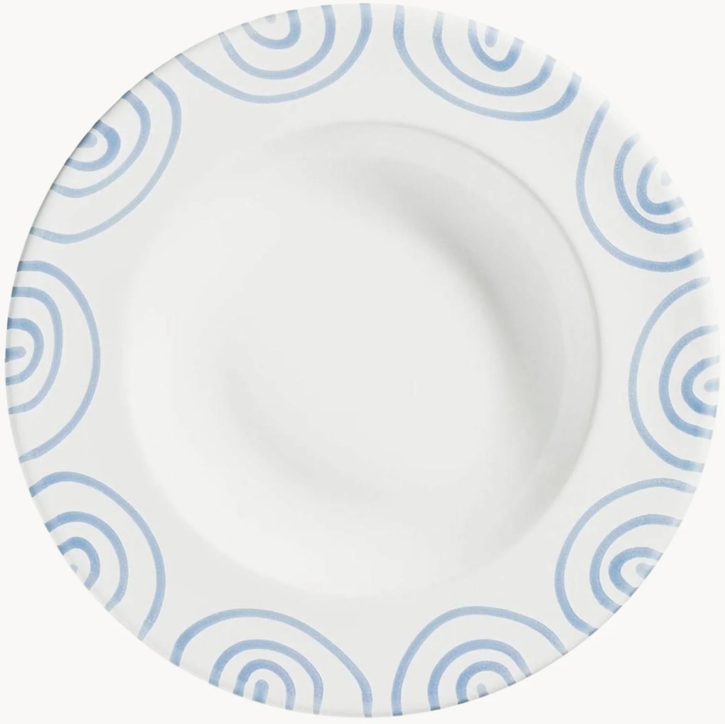 Piatto fondo fatto a mano Blaugeflammt