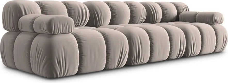 Divano componibile in marrone chiaro con rivestimento in velluto 282 cm Bellis – Micadoni