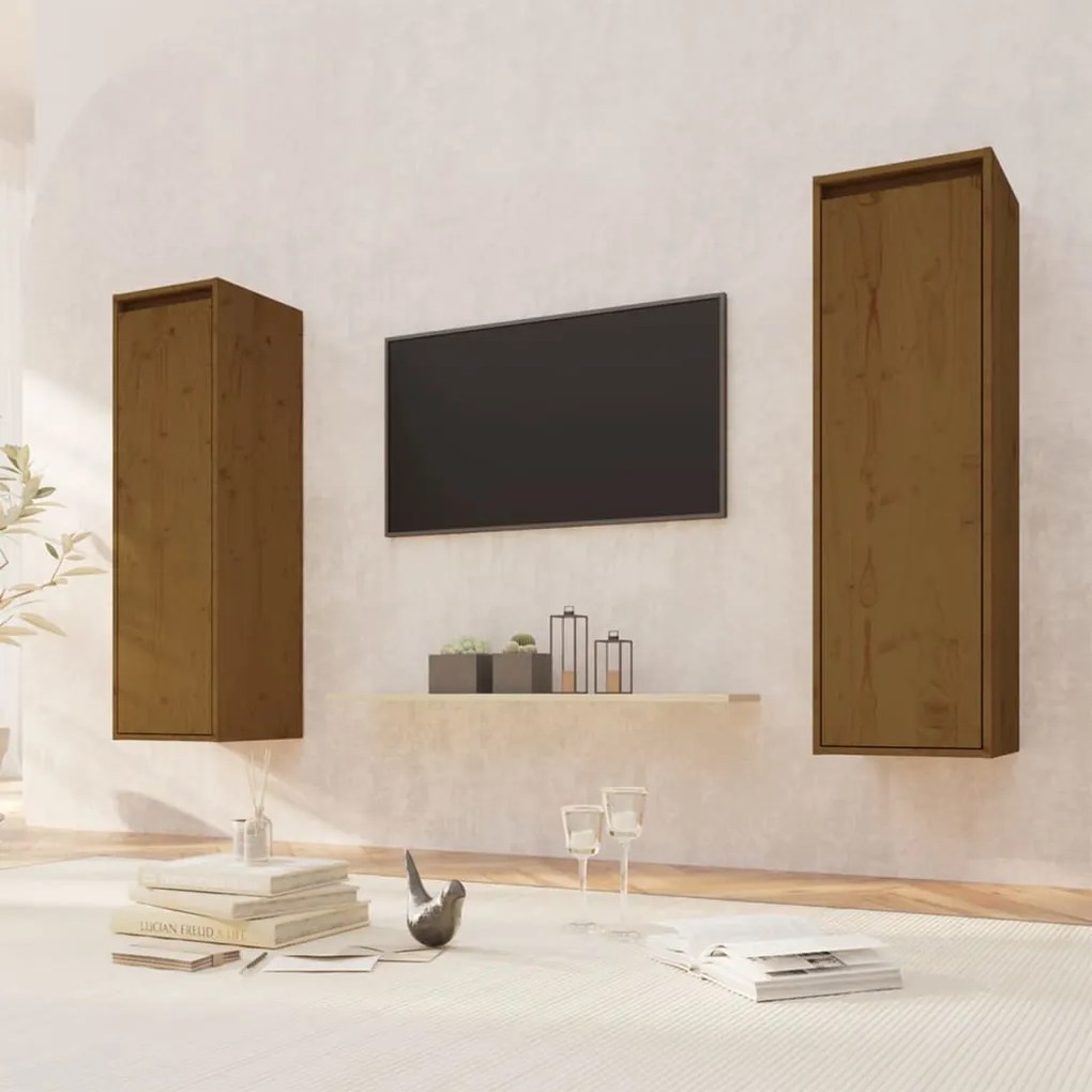 Pensili Ambra 2 Pz 30x30x100 Cm İn Legno Massello Di Pino /