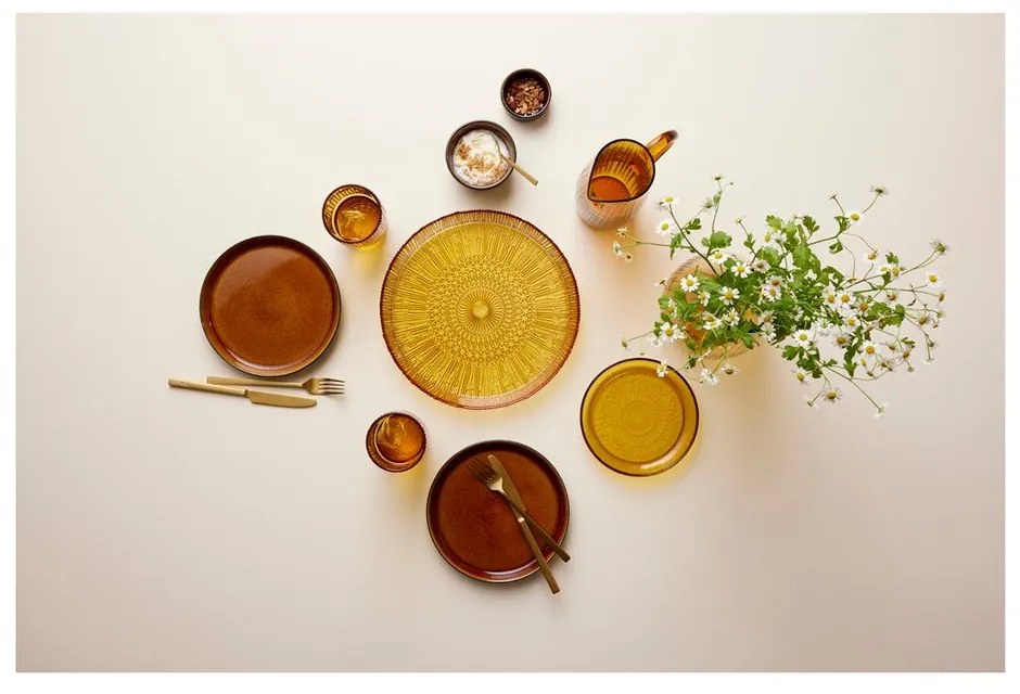 Piatto da portata in vetro arancione ø 30 cm Kusintha - Bitz