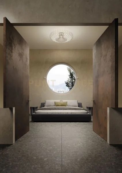 Filo lampada da soffitto diametro 80cm  cipria opaco a led 3000k 50...