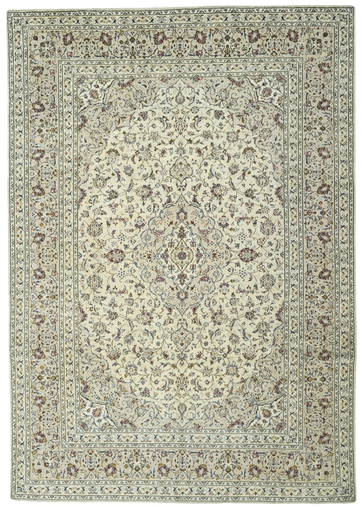 Kashan Tappeto persiano 250 x 350 Beige (Iran) Annodato A Mano