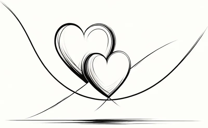 Quadro su tela – Cuori intrecciati in linee