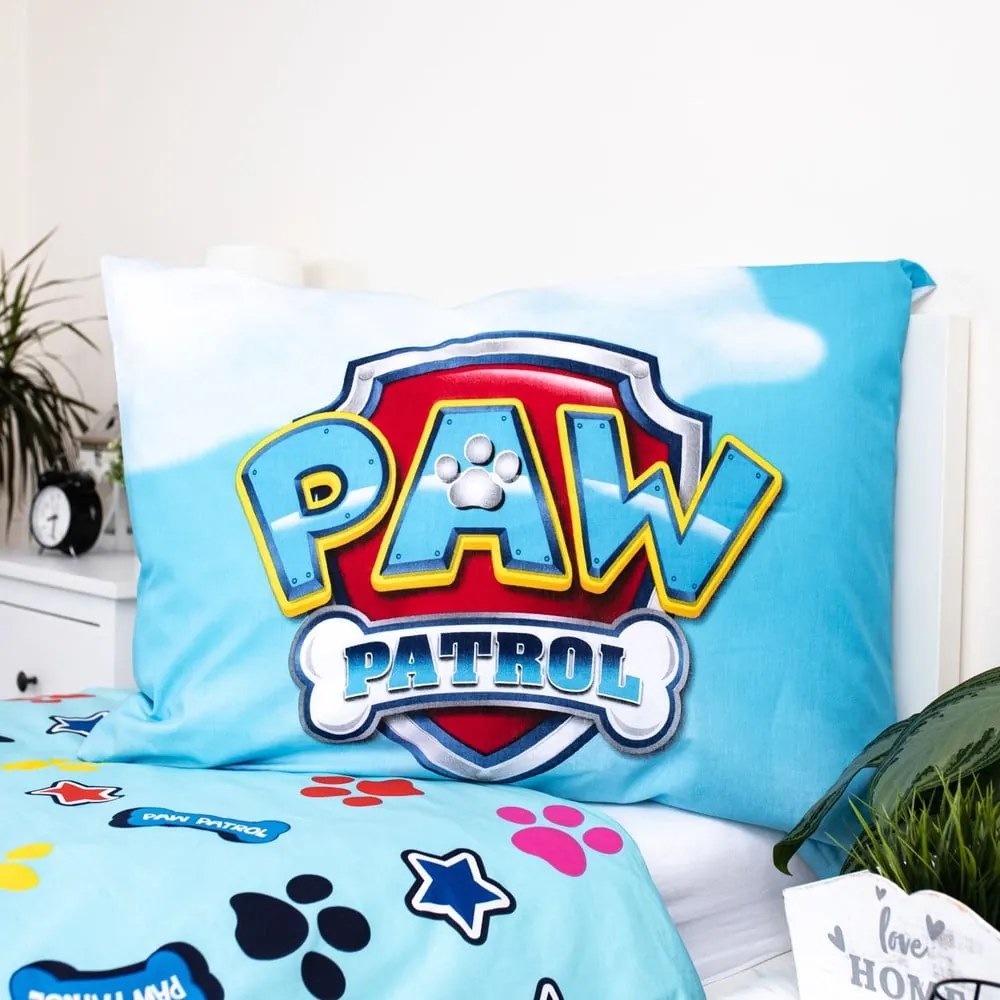 Biancheria da letto per bambini con effetto fosforescente in cotone per letto singolo 140x200 cm Paw Patrol – Jerry Fabrics
