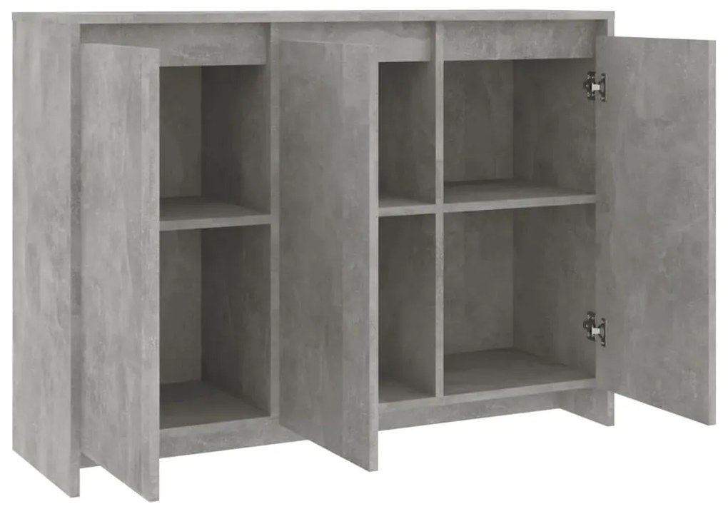 Credenza grigio cemento 102x33x75 cm in truciolato