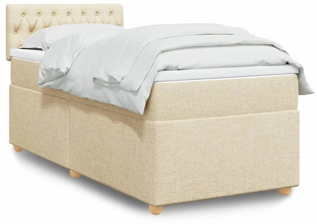 Giroletto A Molle Con Materasso Crema 100x200 Cm İn Tessuto /