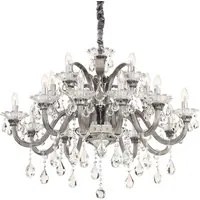 Lampadario Classico Colossal Metallo-Cristallo Grigio 15 Luci E14