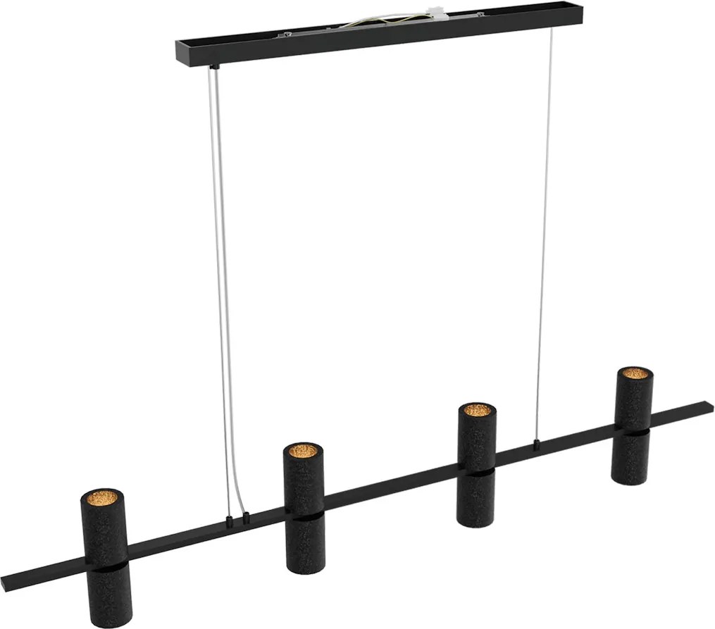 Lampadario Lineare a Sospensione 8xGU11 in Pietra Nera