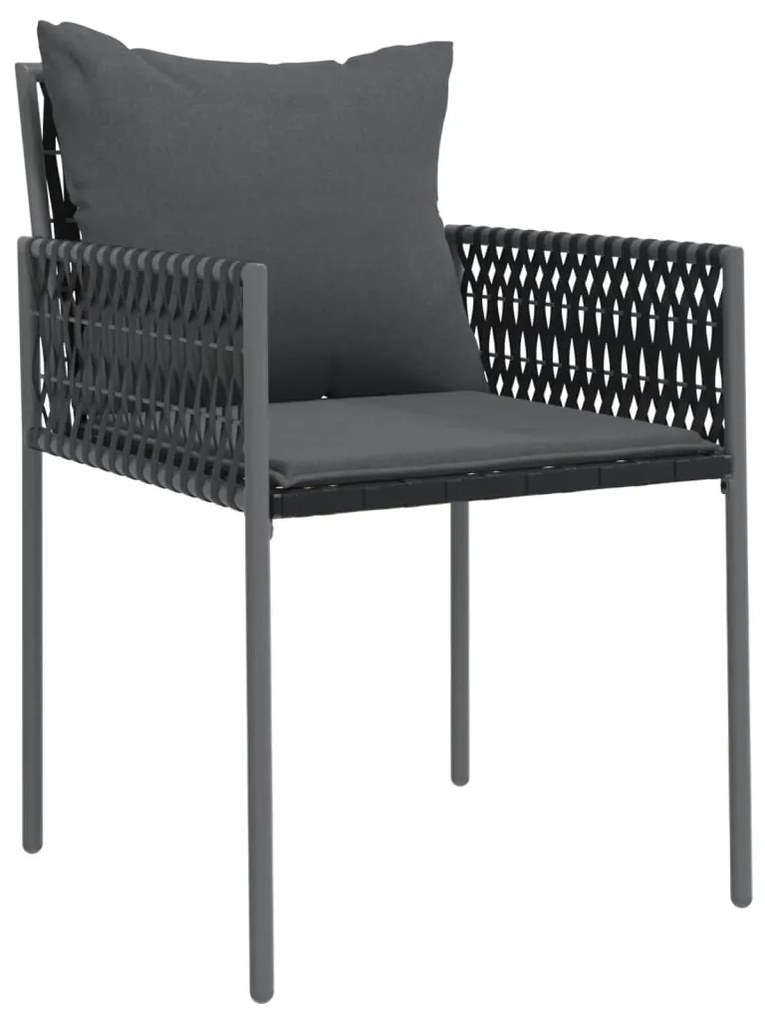 Set pranzo da giardino 7 pz con cuscini in polyrattan e acciaio