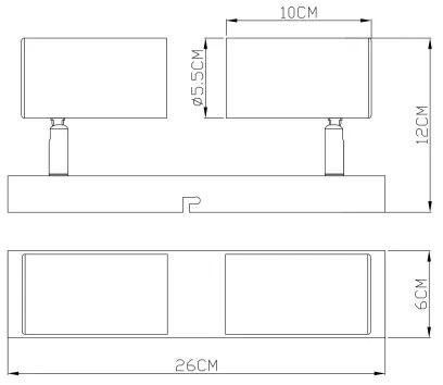 Globo 57911-2B - Luce Spot ROBBY 2xGU10/35W/230V nero