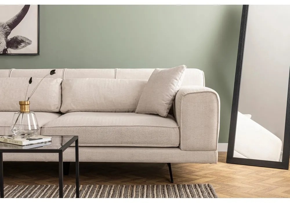 Divano angolare beige chiaro, angolo sinistro Jivago - Artie