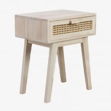 Comodino Ralik Design In Legno Con Cassetto Legno Naturale - Sklum