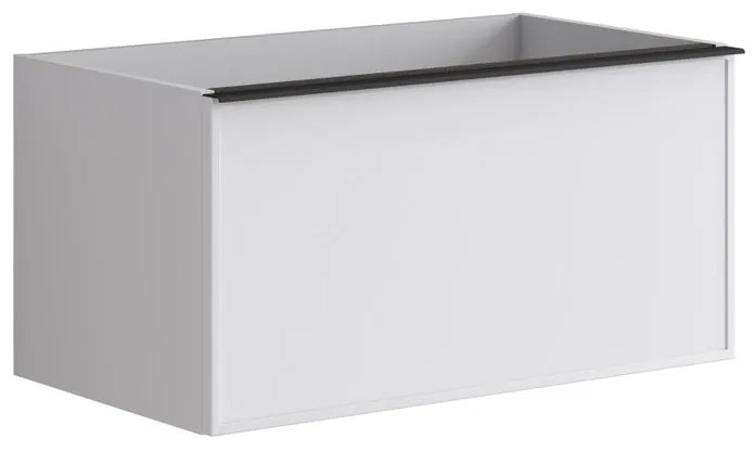 Mobile da bagno sospeso sotto lavabo L 80 x H 40 x P 45.5 cm bianco laccato opaco, 1 cassetto Pixel frame