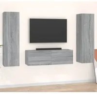 Set Mobili Porta TV 3 pz Grigio Sonoma in Legno Multistrato 3120237