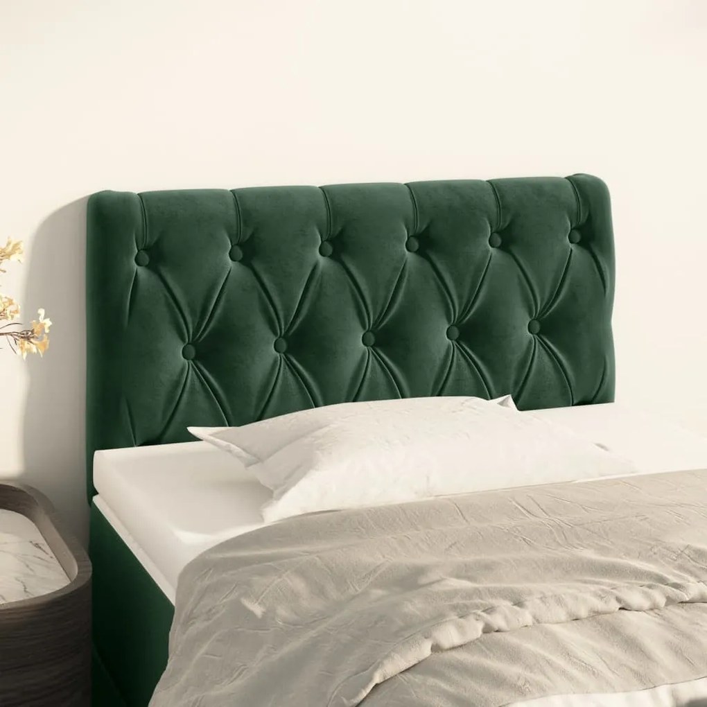 Testiera Verde Scuro 80x7x78/88 Cm İn Velluto /