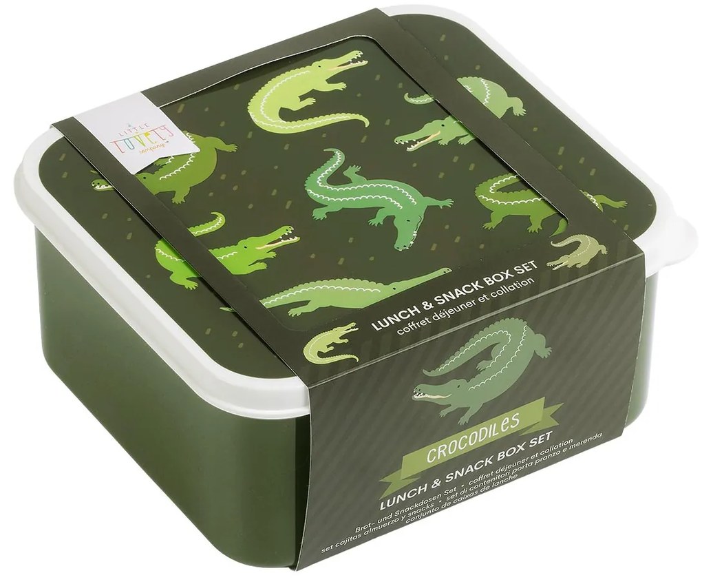A Little Lovely Company - set di quattro scatole merenda - coccodrillo