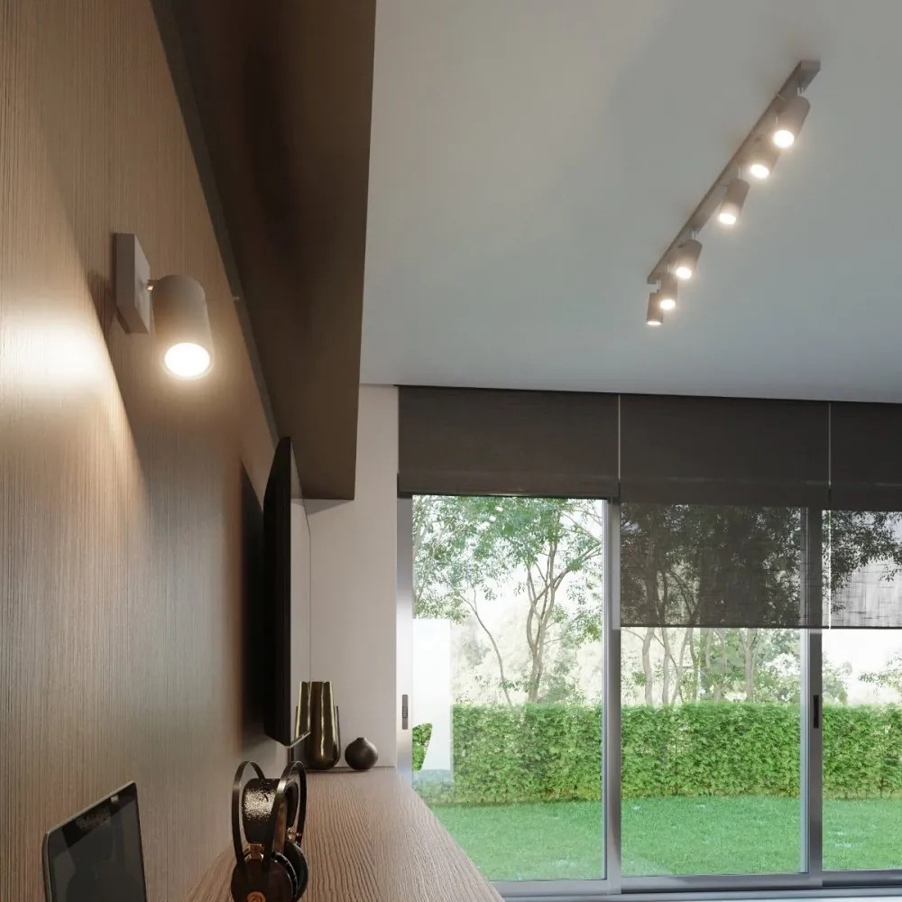 Plafoniera da soffitto in Acciaio 3xGU10 RING 3 Orientabile Grigia Colore del corpo Grigio