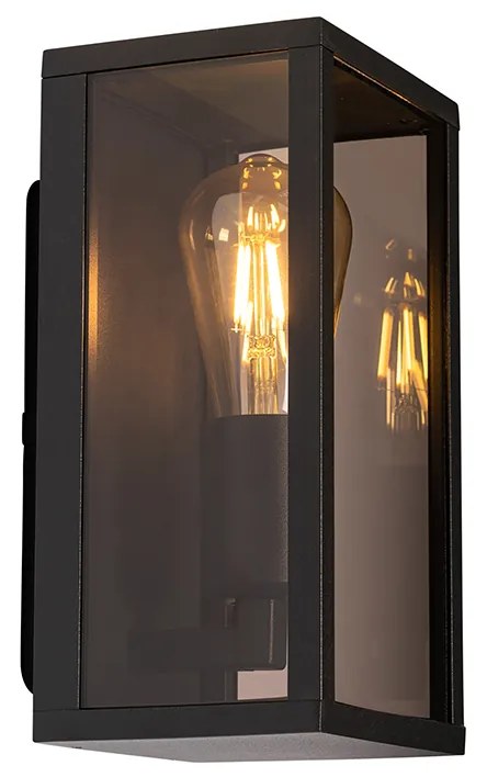 Lampada da parete per esterni nera con vetro fumé 26 cm IP44 - Charlois