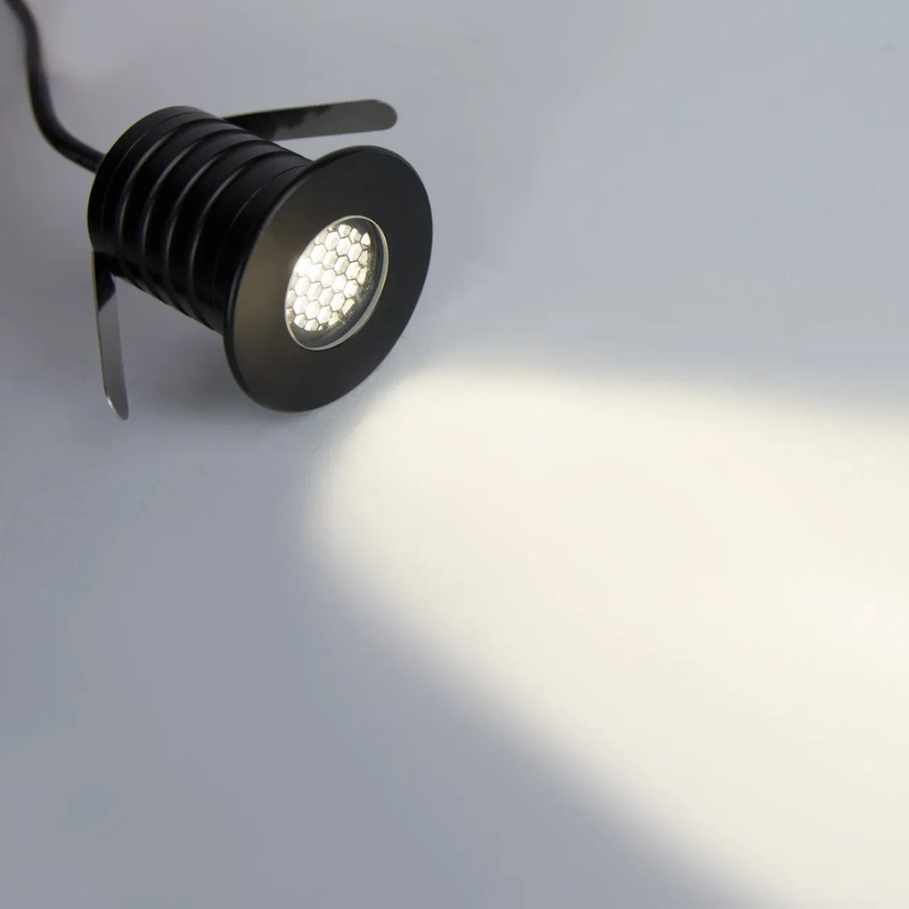 Segnapasso LED 3W IP67 Anti-Abbagliamento Nero Professional Colore Bianco Naturale 4.000K