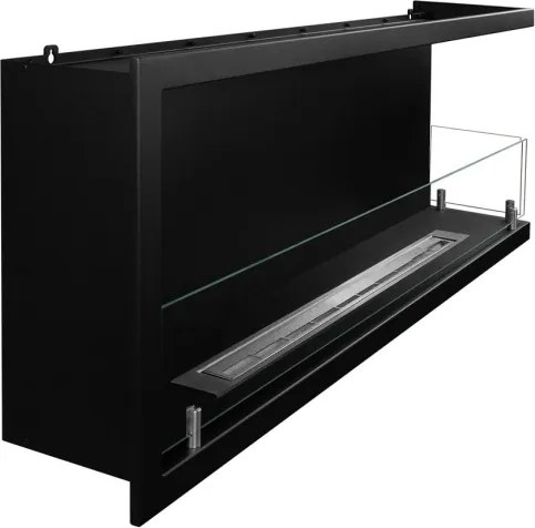 Camino a bioetanolo da incasso ad angolo biocamino angolare 120x45 cm SUTRI 120 DX