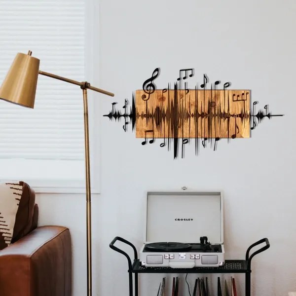 Decorazione da muro 90x47 cm appunti legno/metallo