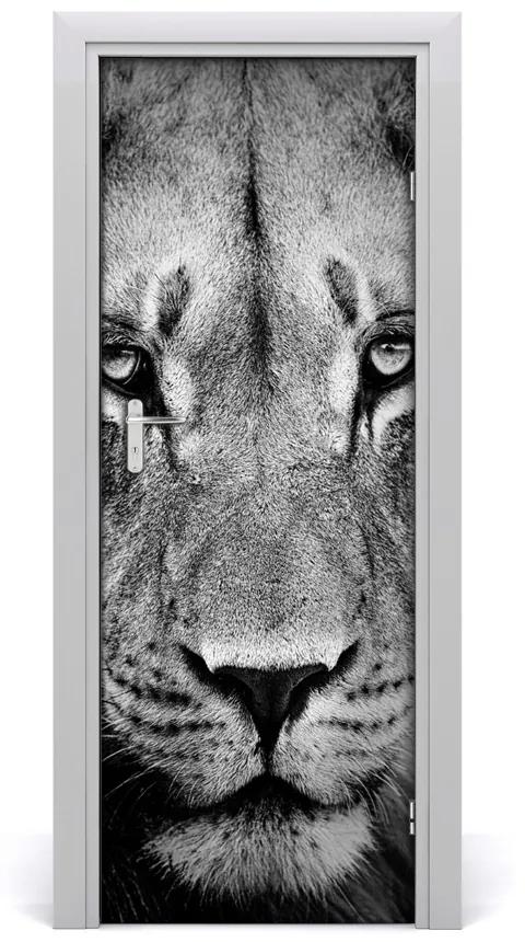 Adesivo per porta Ritratto di un leone 75x205 cm