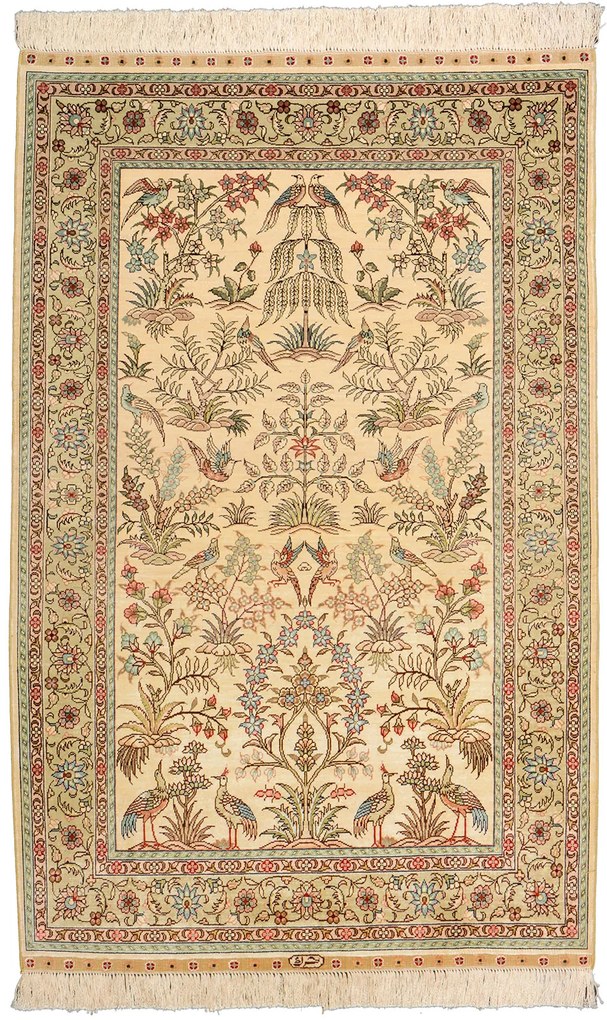 Hereke Tappeto orientale 100x150 Beige (Cina) Annodato A Mano