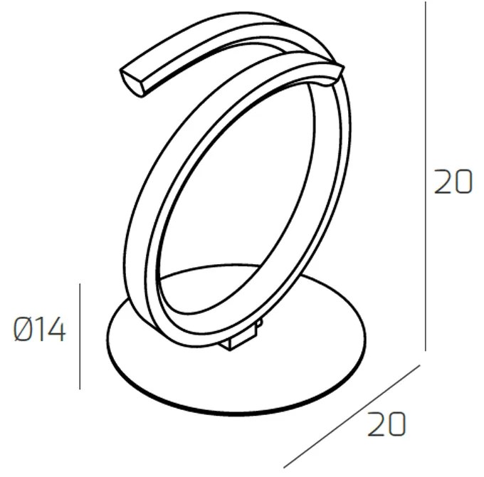 Abatjour Moderno Tornado Alluminio Oro Led 8W