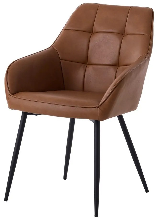 Set di sedie da pranzo marrone in imbottito con braccioli 2 pz Nolan Square – Unique Furniture