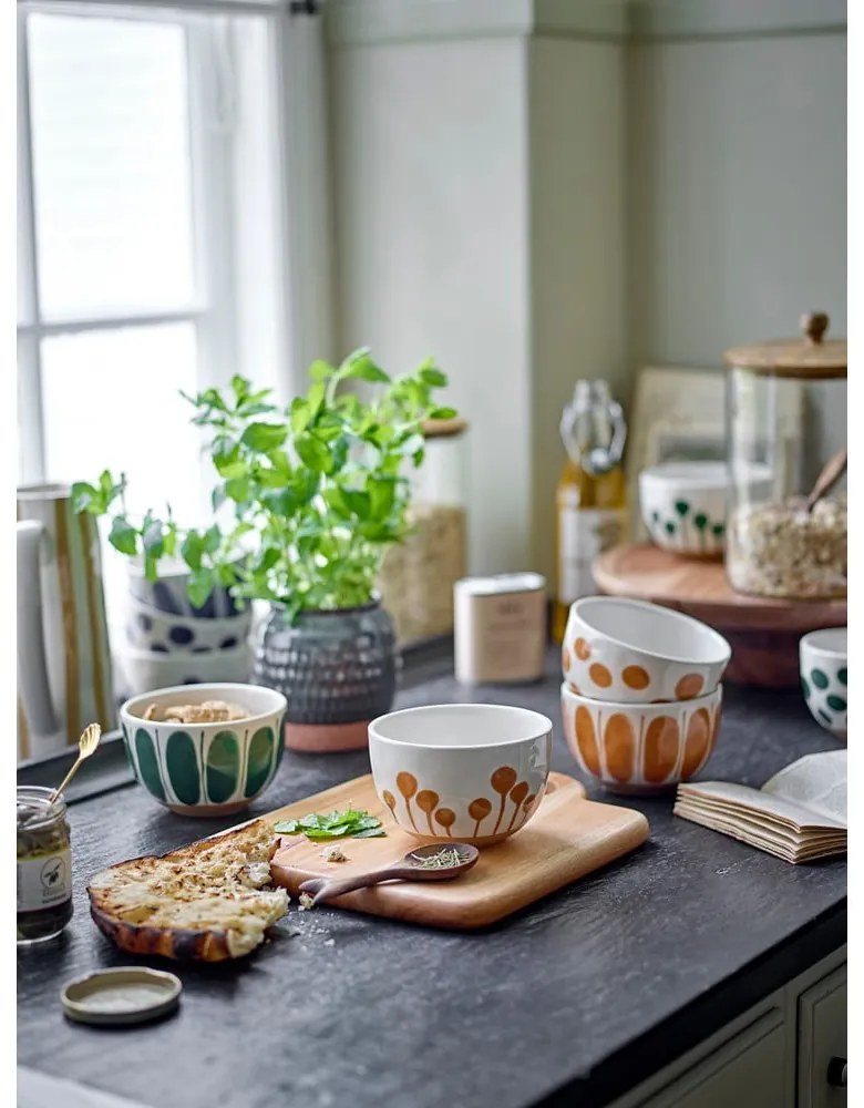 Ciotoline in set bianche/blu in gres 3 pz 500 ml Linora – Bloomingville