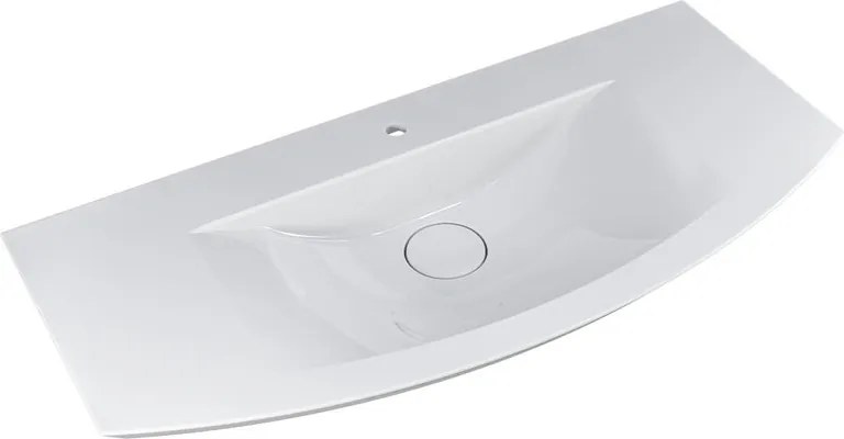 Lavabo da incasso semicircolare in marmo bianco H 5 cm