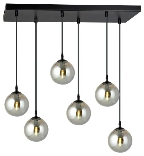 Lampadario a sospensione con filo COSMO 6xE14/10W/230V nero/grigio