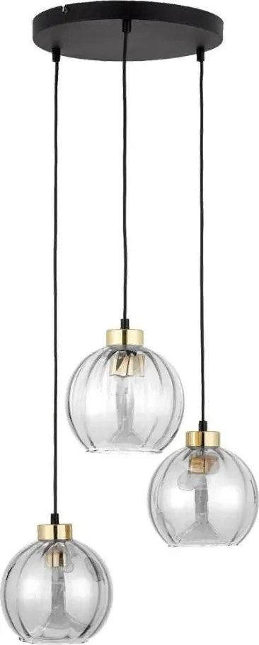 Lampadario LED su cavo DEVI 3xE27/15W/230V nero/trasparente