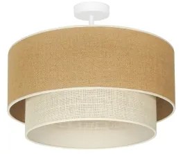 Duolla - Lampadario a plafone YUTE BOHO 1xE27/15W/230V diametro 45 cm marrone/color crema