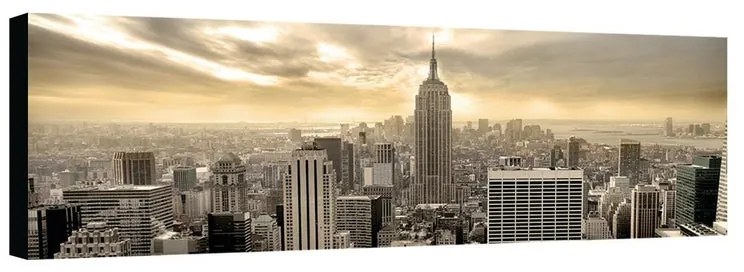 Stampa su tela Skyline Empire seppia, multicolore 150 x 50 cm