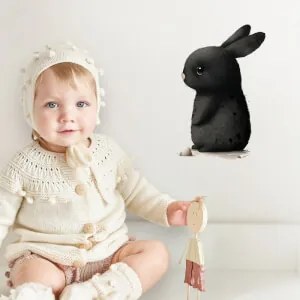 Adesivi per bambini - Coniglietto nero | Inspio