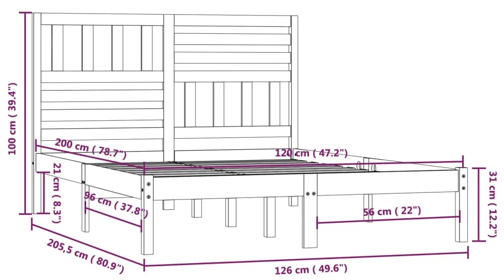 Giroletto Miele in Legno Massello di Pino 120x200 cm