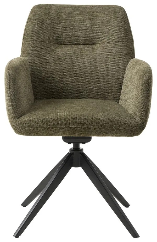 Sedia da pranzo verde in imbottito con braccioli Roxana – Unique Furniture