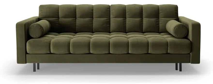 Divano verde allungabile/con contenitore con rivestimento in velluto 222 cm Bali – Cosmopolitan Design