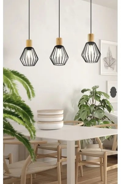 Eglo 44094 - Lampadario a sospensione con filo PALMORLA 3xE27/60W/230V