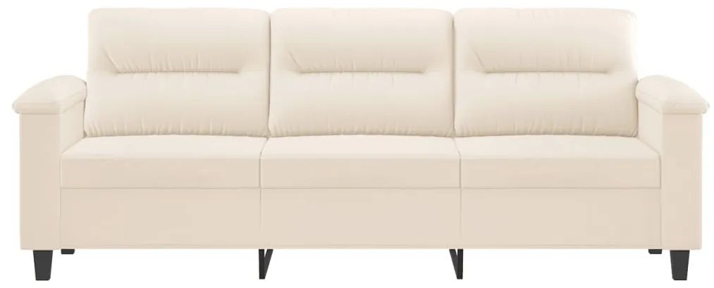 Divano a 3 posti beige 180 cm in tessuto microfibra